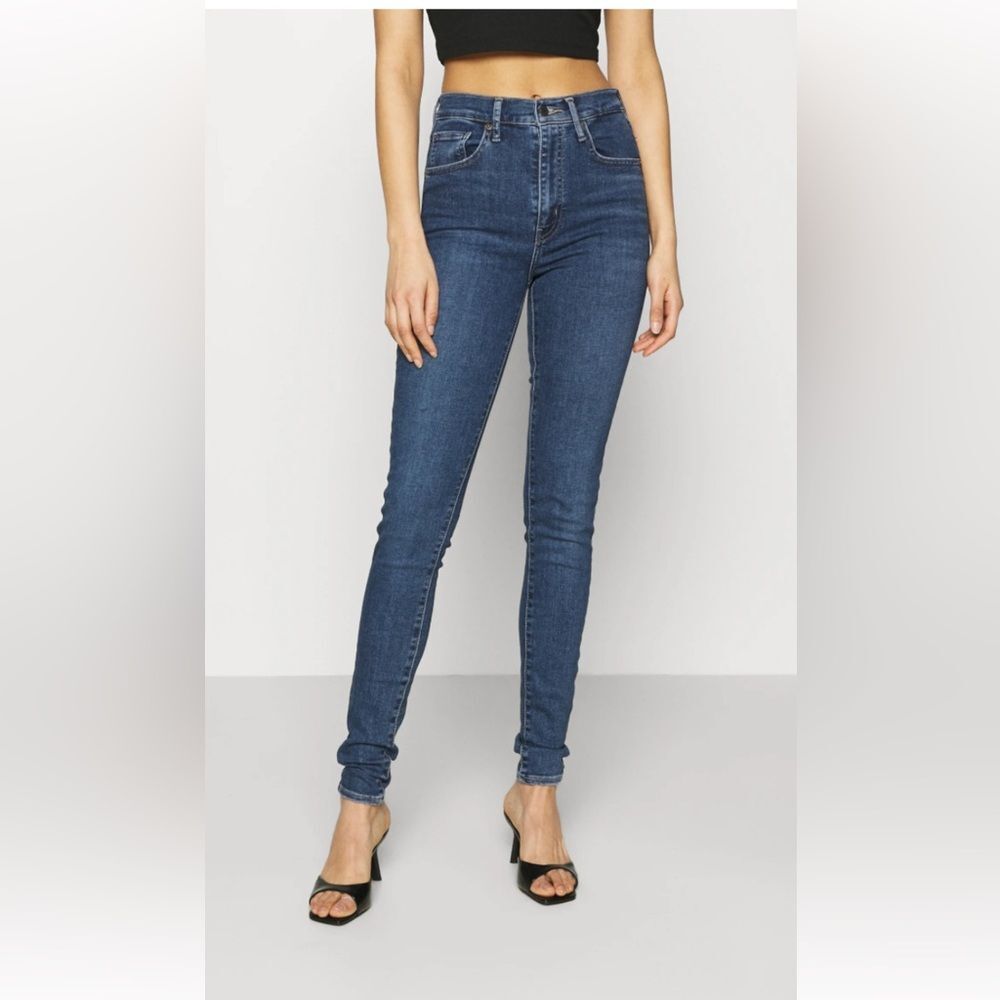 Levi’s Women Jeans Premium Mile High Super Skinny Sz 29 Dark Blue Wash Stretch